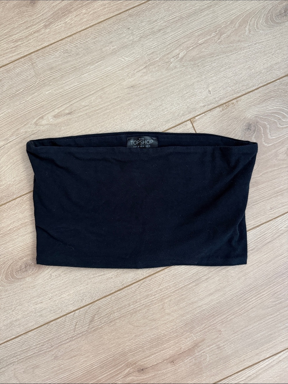 Topshop Black Strapless Tube Top - Minimalist Stretch Bandeau